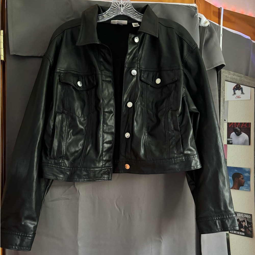 Leather Jacket, Size Medium, Color: Black, Brand: Universal Thread (Target)